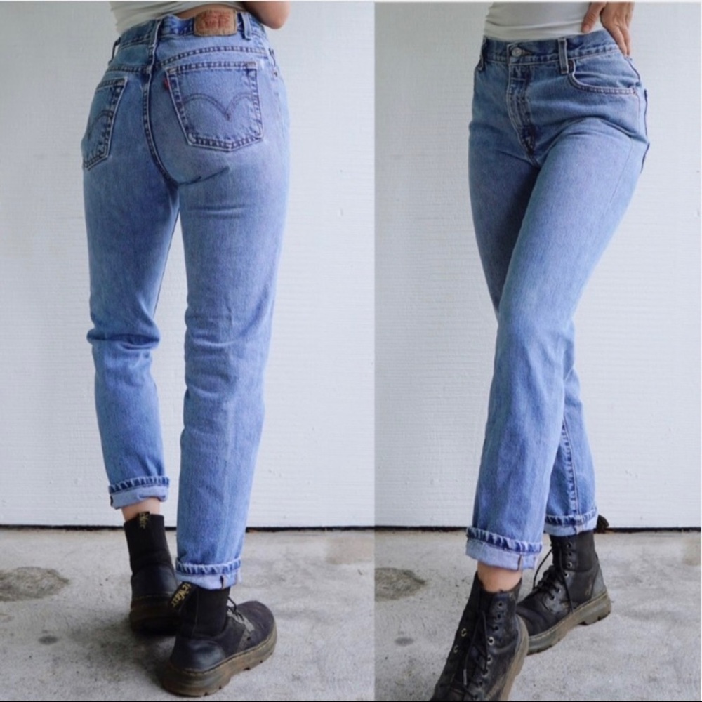 80s Vintage Levi’s 550 relaxed fit tapered leg high rise Size 8 Miss L (long)